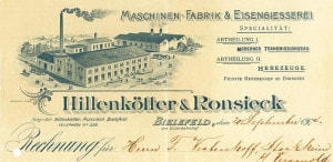 Briefkopf Hillenkötter & Ronsieck von 1904
