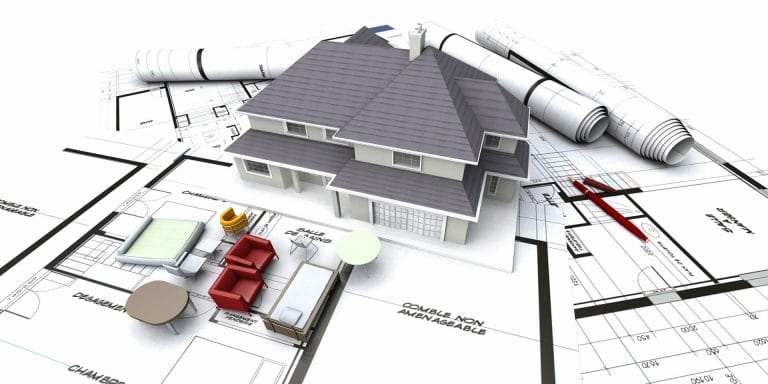 Planungsskizze für den Neubau eines Hauses